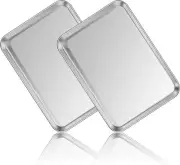 Stainless Steel Baking Sheet Set of 2, Cookie Sheet Metal Baking Pan Oven Tray