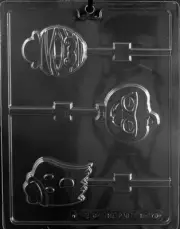 NEW HALLOWEEN ASSORTMENT LOLLY CANDY MOLD chocolate molds mummy pumpkin ghost