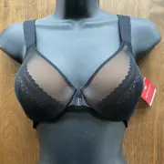 Spanx Bra-llelujah Illusion Lace Full Coverage Bra Size 34C Black #30061R NWT