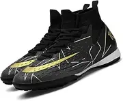 [MEBAMY] Soccer Cleats Mens Women Outdoor Soccer Shoes for Big Boy AG/FG High-Top Breathable and Comfortable Football Boots Black