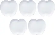Set of 5 Apples in Plates, 7.5 x 7.1 x 1.0 inches (19 x 18 x 2.5 cm) | Children's Tableware, White Porcelain, Setomonohonpo