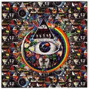Pink Floyd Triangle Collage Blotter Art Perforated Sheet Paper Psychedelic 7.5"