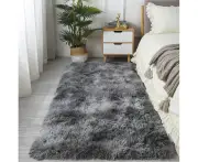 Plush Living Room Rug 200 x 300 cm - Living Room Rug, Fluffy, Furry, Bedroom, Bedside Rug, Outdoor Rug, Black