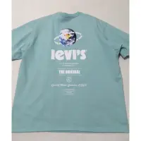 在飛比找蝦皮購物優惠-Levi’s 復古 重磅 厚磅 logo 地球 湖水綠 寬鬆