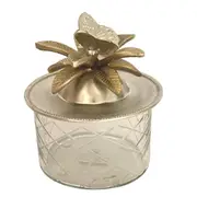 Singa Brass & Ceramic Imperio Trinket Box with Butterfly