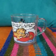 Vintage 1978 McDonalds Garfield Glass Coffee 10 oz Cup, Mug by Jim Davis