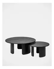 [Cooper & Co] Taupo Coffee Tables Curved Legs Set of 2 in Black