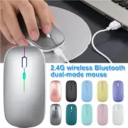 Dual Mode Rechargeable 2.4G Bluetooth Wireless Mouse For Laptop Tablet Computer