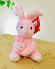 Mom and Baby Pink Bunny by Russ Berrie Soft Plush Brand New! NWT RARE VTG 27649
