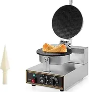 Egg Cone Baker, Commercial Waffle Cone Machine with 50-300℃ and Non-Stick Coating, Waffle Cone Machine with Time Contro for House Commercial Homemade DIY Ice Cream Cone Baking Pan