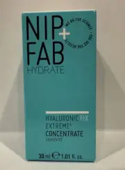 NIP+FAB Hydrate Hyaluronic Fix Extreme Concentrate 30ml / 1.01 fl oz NEW in Box