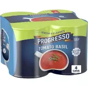 (4 Pack) Progresso Classic Traditional Tomato Basil Soup, Gluten Free, 19 Ounce