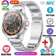 2025New Forandroid IOS S4 Ultra Smart Watch Men Outdoor Sports NFC GPS Compass H