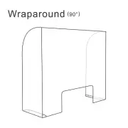 80cm High Wraparound Sneeze Guard / Counter-top Acrylic Shield / Safety Barrier