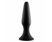 Excellent Power Actuator Silicone Butt Plug - Black
