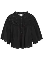 Isabel Marant étoile Safi Broderie-anglaise Cotton Blouse - Black - 40 (UK12 / M) 40 (UK12 / M)