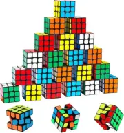 24Pcs 3x3x3 Mini Cube Puzzle Party Favors for Kids, Magic Cube Speed Puzzle ...