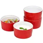 BRUNTMOR 4 Oz. RED Ceramic Ramekin Dish Set Of 4 Ramekins FREE SHIPPING