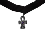 Velvet Choker - Vampire - Costume Accessory - Black/Purple - One Size
