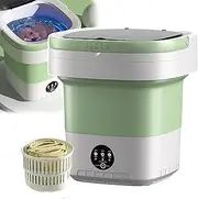 WhAeoy 12L Portable Washing Machine,Mini Washing Machine,Blue Light Bacterial Purification + Press Folding + Elution + Noise Reduction Design, Suitable for Travel,A