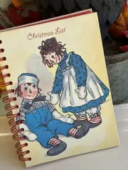 VTG 1998 Raggedy Ann And Andy Christmas list book Spiral Notebook