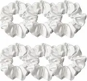 MKUCCD 6 Pcs Crystal Satin Hair Scrunchies Soft Silk Hair Ties Fashion Hair Bands Hair Ropes Hair Elastic Ponytail Holders Hair Accessories for Women and Girls