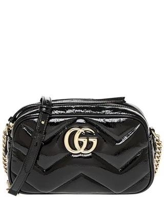 Gucci Gg Marmont Small Patent Camera Bag Women's Black Ns