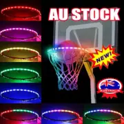 Basketball Hoop Sensor-Activated LED Solar Strip Ring Lamp Light-8 Flash Mode RO