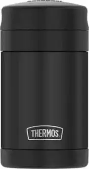 Thermos 16oz Insulated Food Jar with Folding Spoon, Matte Black NEW Ships Free!