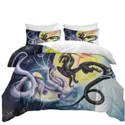 Dragons War Fantasy Art Sun vs Moon Quilt Cover
