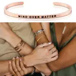 【MANTRABAND】美國悄悄話手環 MIND OVER MATTER 心靈戰勝一切 玫瑰金(悄悄話手環)