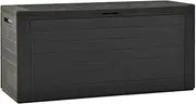[vidaXL] Anthracite Garden Storage Box - Multipurpose Polypropylene Outdoor Storage Chest - Indoor and Outdoor Use - 116x44x55 cm, Capacity: 290 L