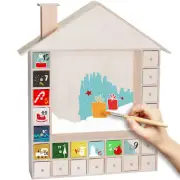 BRUBAKER DIY Wooden Advent Calendar - Refillable, 24 Drawers, Creativity