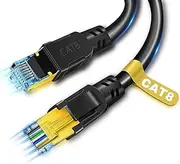567 TECHNOLOGY PTE. LTD Cat 8 Ethernet Cable 40ft, Cat8 Network WiFi Cable 40Gbps, 2000Mhz Fast Internet LAN Cable for Gaming, Router, Modems, PC(40ft,Black)
