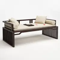 在飛比找樂天市場購物網優惠-家具 新中式木羅漢床沙發客廳家具實木躺椅禪意原木色