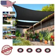 Versatile 7' x 16' Black Shade Sail - Custom Heavy Duty UV Protection Canopy