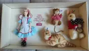 Vintage STEIFF Alice in Wonderland and Friends Set 1986 NRB