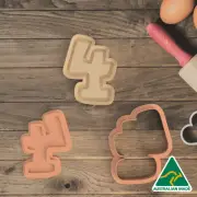 Basic Number 4 Cookie Cutter and Embosser Stamp