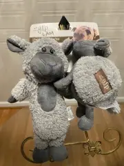 AFP Set Of 2 Sheep With Squeaky Dog Toy 10” & 7”