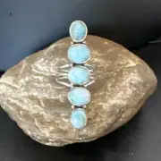 Gorgeous Blue Larimar Navajo Sterling Silver Ring Size 9.5 15972