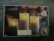Apothecary 3 Pc LED Candle Set w/Remote Ivory Flickering Flameless Battery Timer