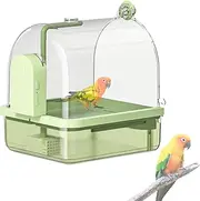 Huayeex Bird Baths For Cage,Pet Bird Bath - Automatic Chew-Proof Bathtub Perch Stand 2 Modes For Indoor Aviary Breeding Travel Show
