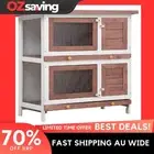 Rabbit Hutch Cozy Space 90x45x90cm Brown White Easy Clean Durable 0835