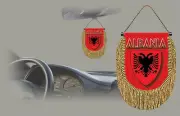 ALBANIA REAR VIEW MIRROR WORLD FLAG CAR BANNER PENNANT