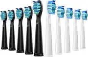 5/10Pcs Electric Toothbrush Replacement Heads Compatible For SEAGO SG910/507/958/515/949/575/551(5White 5Black)