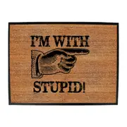 Im With Stupid - Funny Novelty Doormat Man Cave Floor mat