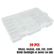 Hard Plastic Clear Case Cover Holder Container Battery Storage Box AAA/AA/C/D/9V