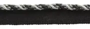 Black Silver Grey 4/16" Decorative Lip Cord Golden Age Cinema [27 Yards]