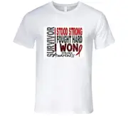 Survivor I Stood Strong I Fought Hard I W Premium T-Shirt Made in AUS/ USA M-2XL