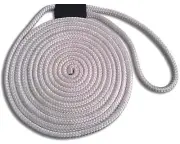 3/8" x 30' Double Braid Nylon Dock Lines - White - Made in USA